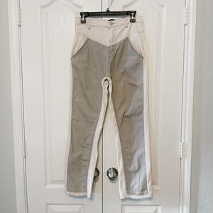 BCG Two Toned High Waisted Pants in Canvas and Corduroy Bege Size 26